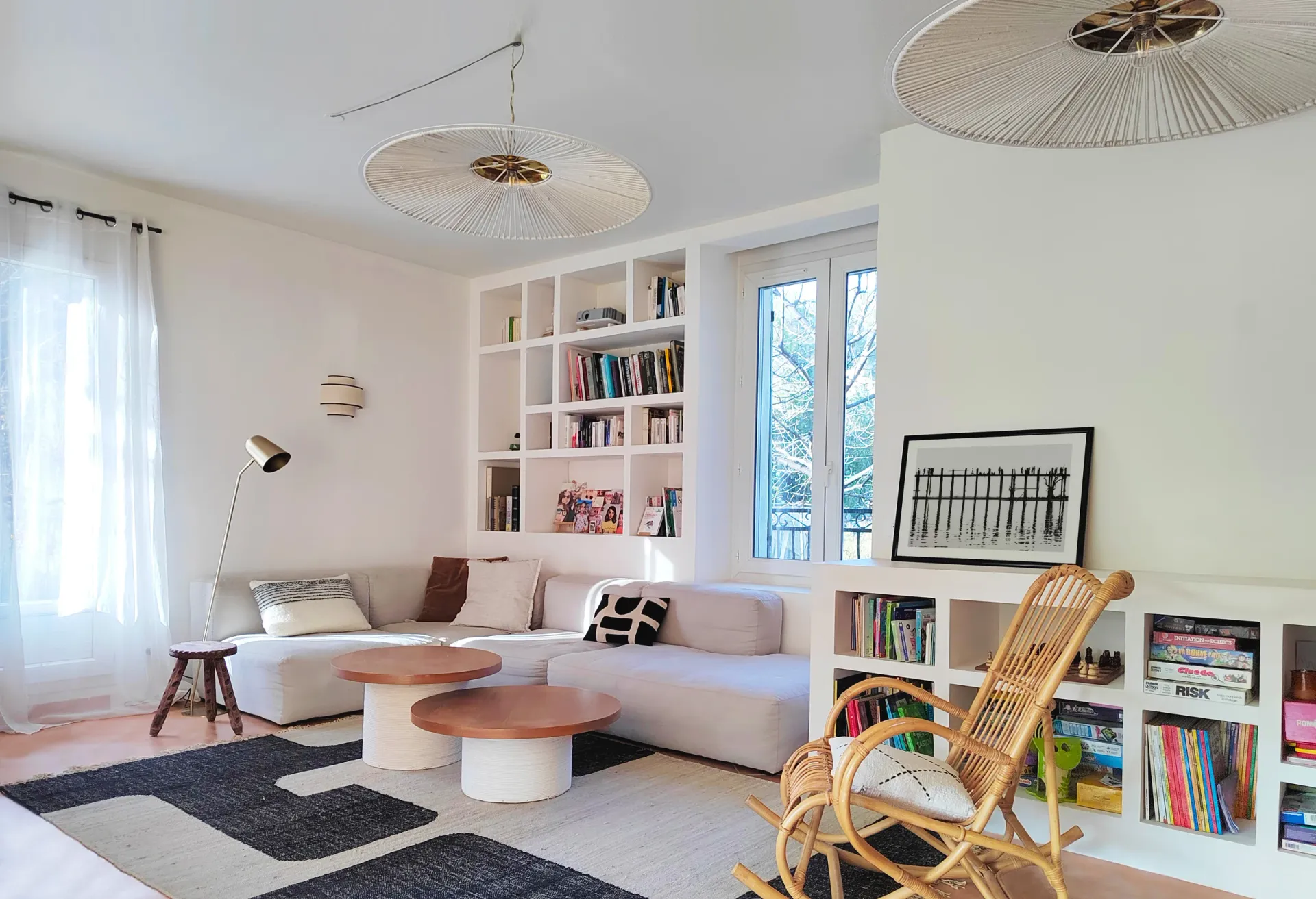 projet architecture interieure eoures canape angle hay et bibliotheques maconnees