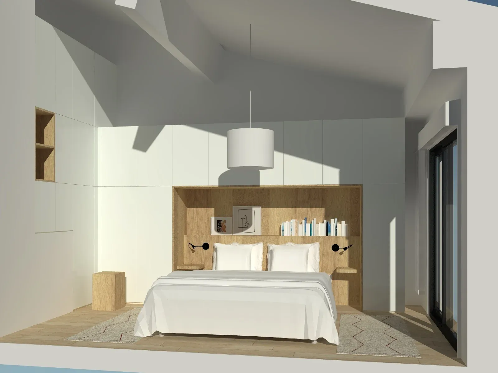 rangements sur mesures dans chambre parentale a marseille perspective 3d